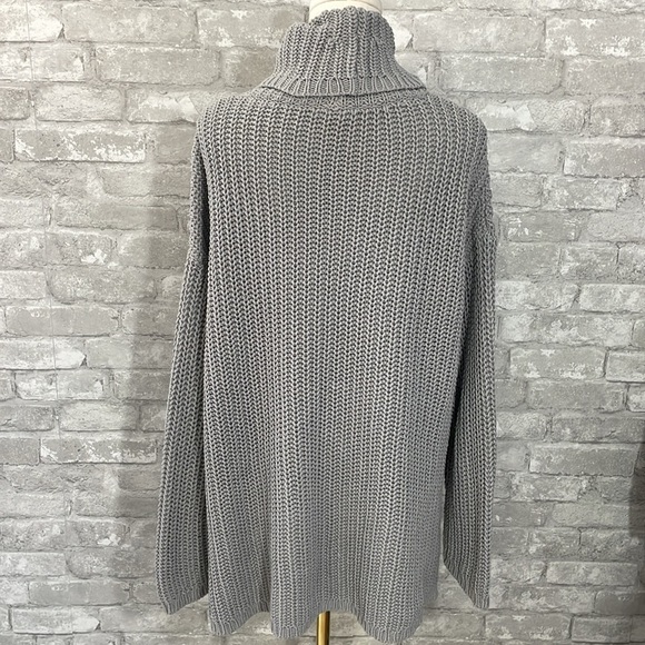 Talbots Haven Gray Cowl Neck Sweater Chunky Knit - Picture 3 of 5